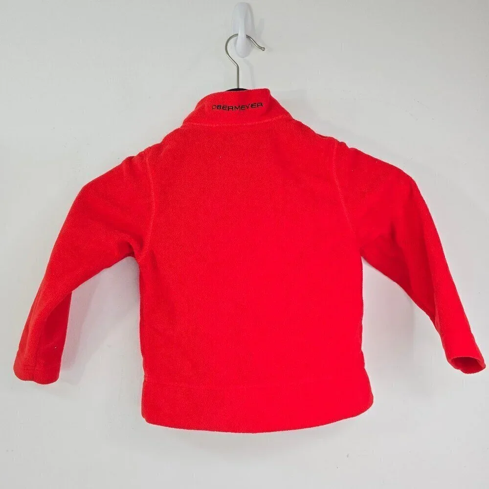 OBERMEYER  Red Quarter Zip Fleece Sweater Jacket Size Small